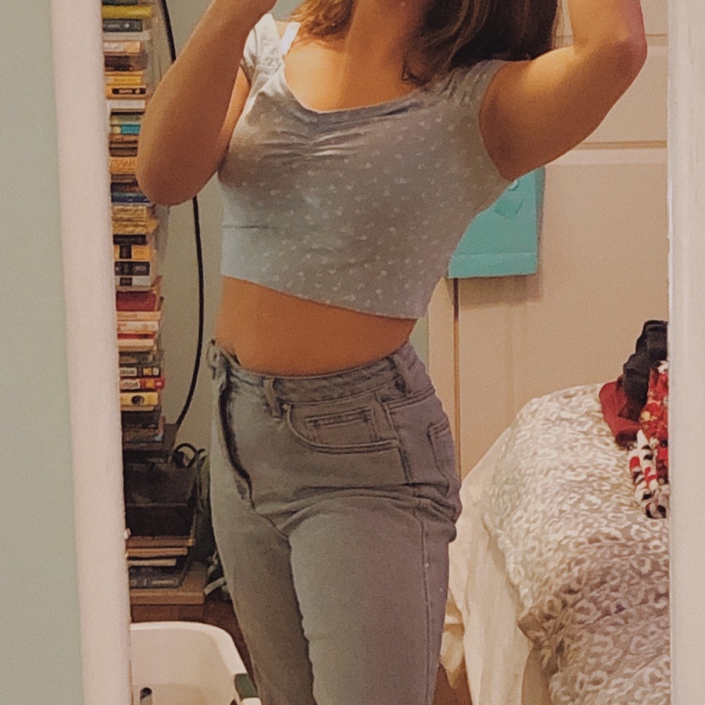 floral light blue pacsun top